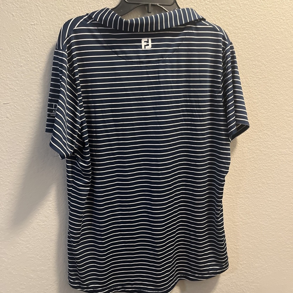 FJ FootJoy Polo Shirt Womens L Striped Performance First Tee Top Short Sleeve - Picture 6 of 8